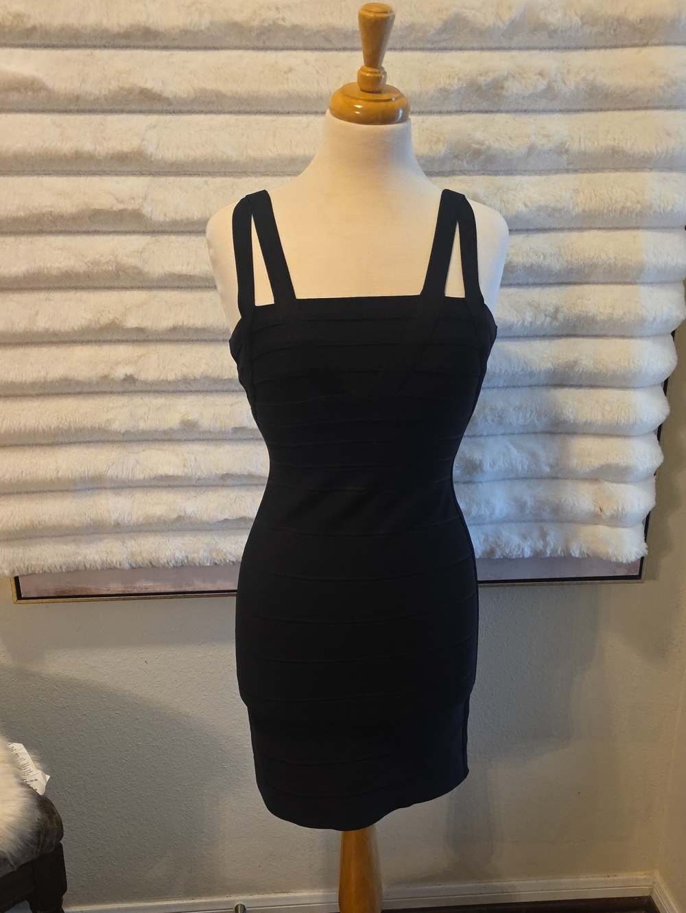 Herve Leger Black Double-Strap Bandage Zinnia Mini Dress Size M